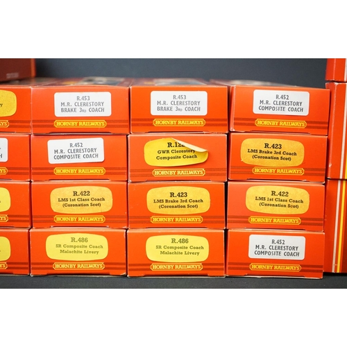 68 - 24 Boxed Hornby OO gauge items of rolling stock, all coaches to include R423, R422, R122, R453, R123... 