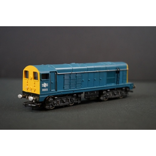 7 - Three boxed Wrenn OO gauge locomotives to include W2205 0-8-0 Tank Black BR, W2230 Bo Bo Diesel Elec... 