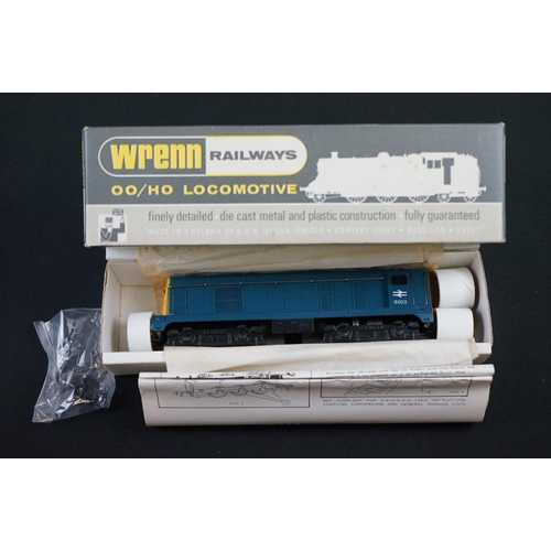 7 - Three boxed Wrenn OO gauge locomotives to include W2205 0-8-0 Tank Black BR, W2230 Bo Bo Diesel Elec... 