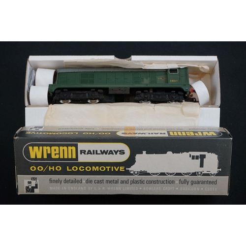 7 - Three boxed Wrenn OO gauge locomotives to include W2205 0-8-0 Tank Black BR, W2230 Bo Bo Diesel Elec... 