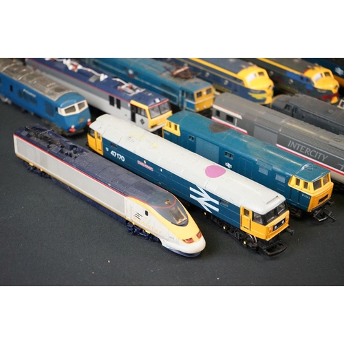 88 - 20 OO / HO gauge locomotives to include Hornby Chaucer, Joeuf Eurostar, Hornby County of Norfolk etc