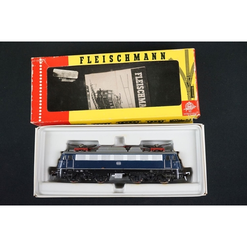 89 - Six boxed Fleischmann HO gauge locomotives to include 4145, 1382, 4230, 4369, 4337 & 4177, tatty box... 