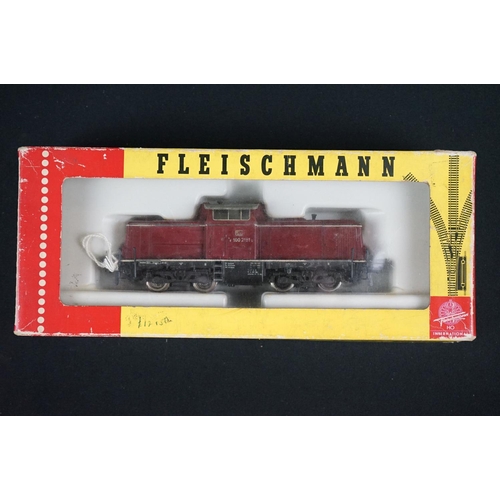 89 - Six boxed Fleischmann HO gauge locomotives to include 4145, 1382, 4230, 4369, 4337 & 4177, tatty box... 