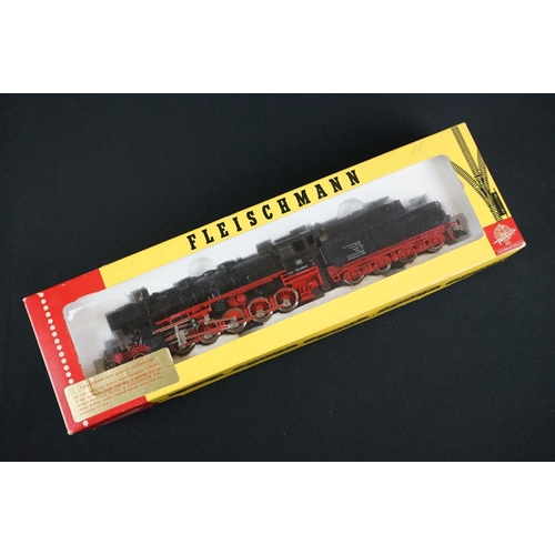 89 - Six boxed Fleischmann HO gauge locomotives to include 4145, 1382, 4230, 4369, 4337 & 4177, tatty box... 