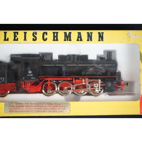 89 - Six boxed Fleischmann HO gauge locomotives to include 4145, 1382, 4230, 4369, 4337 & 4177, tatty box... 