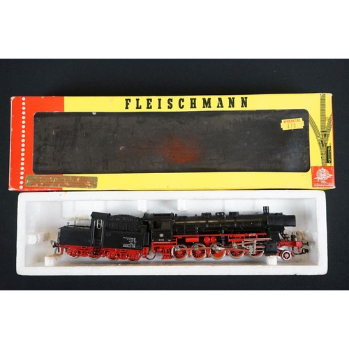 90 - Five boxed Fleischmann HO gauge locomotives to include 4230, 4247, 4401, 1385D & 4175, some tatty bo... 