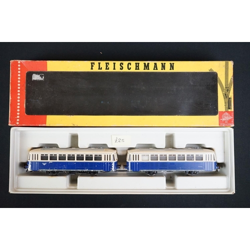 90 - Five boxed Fleischmann HO gauge locomotives to include 4230, 4247, 4401, 1385D & 4175, some tatty bo... 