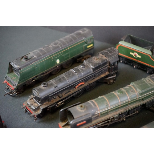 106 - Nine OO gauge locomotives to include Hornby Kneeler Hall, Triang Princess Victoria, Triang 34051 etc