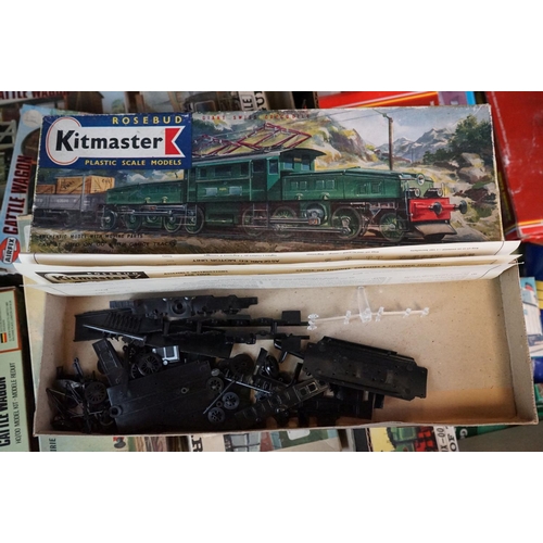 107 - Large collection of boxed OO gauge plastic model railway kits in varying condition, contents uncheck... 