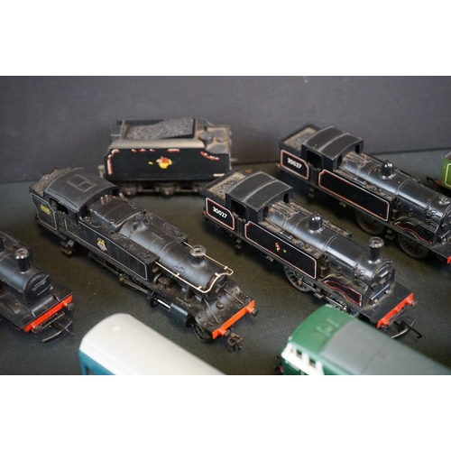 109 - 12 OO gauge locomotives to include Hornby Cheshire, Hornby D7063, Hornby Dublo BR 0-6-0 in green etc