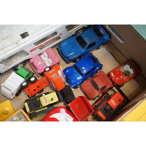 1181 - Around 20 play worn Tonka tinplate models to include Mini-Tonka Motor Mover, Pepsi-Cola truck, excav... 