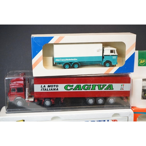 1189 - Seven boxed / cased diecast model trucks to include Tekno, KamA3 5313, 2 x Lion Toys DAF Trucks and ... 