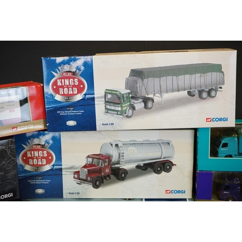 1195 - 18 Boxed / cased Corgi diecast model trucks to include Corgi Modern Trucks 75202 ERF Curtain Side - ... 