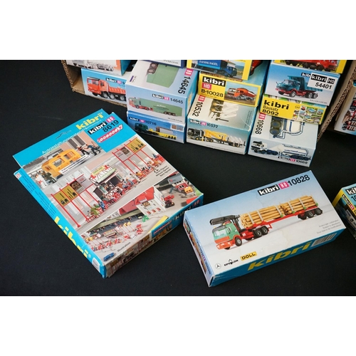 127 - Around 66 boxed Kibri HO gauge plastic model kits, all unbuilt, contents unchecked but appear good, ... 