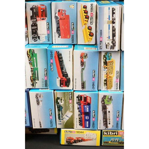 127 - Around 66 boxed Kibri HO gauge plastic model kits, all unbuilt, contents unchecked but appear good, ... 