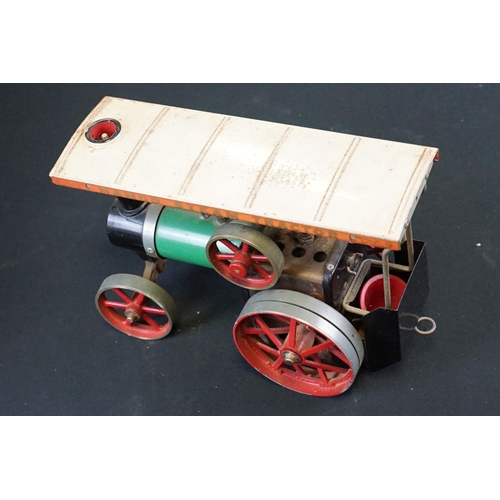 138 - Mamod Steam Tractor TE1A plus a boxed Merit Steam Engine (tatty box) and a group of steam accessorie... 