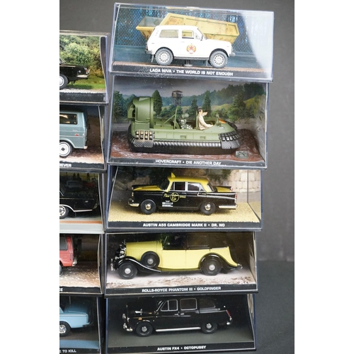 1158 - 54 Cased James Bond 007 GE Fabbri & Eaglemoss Collections diecast models. Diecast ex, cases gd (2 bo... 