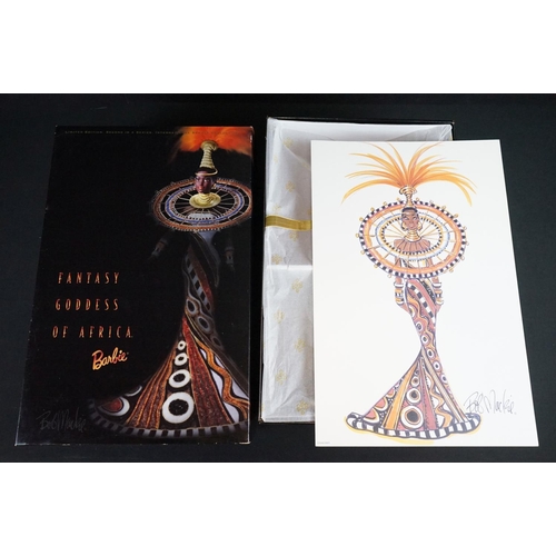 418 - Barbie - Two ltd edn boxed Mattel Barbie dolls to include Fantasy Goddess of Africa 22044 and Treasu... 