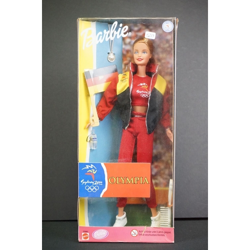 420 - Barbie - Six Olympics related Mattel Barbie dolls to include Fire and Ice Salt Lake City 2002 53863,... 