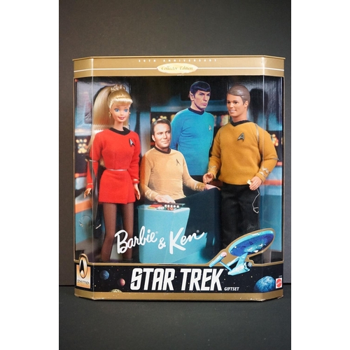 421 - Barbie - Seven boxed Mattel Barbie dolls to include Star Trek Gift Set 15006, Barbie Loves Elvis 174... 