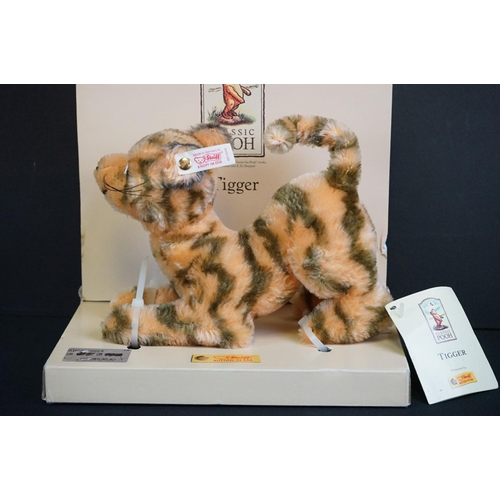 430 - Ltd edn Steiff Classic Pooh 651656 Tigger soft toy on original display stand, with tag, bear excelle... 