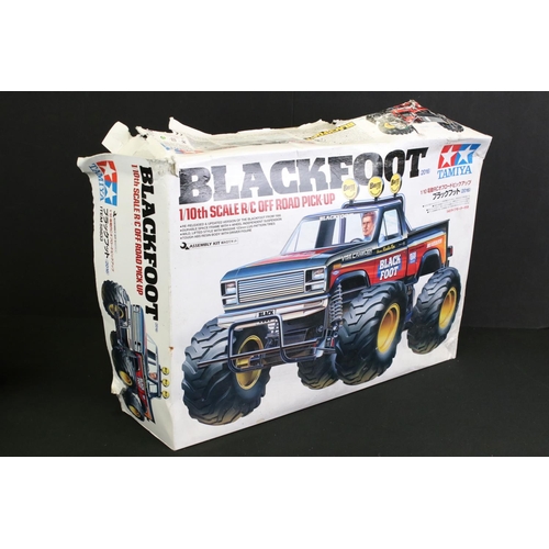 268 - Boxed Tamiya 58633 1/10 Blackfoot r/c Off Road Pick Up with Attack SR controller, contents unchecked... 