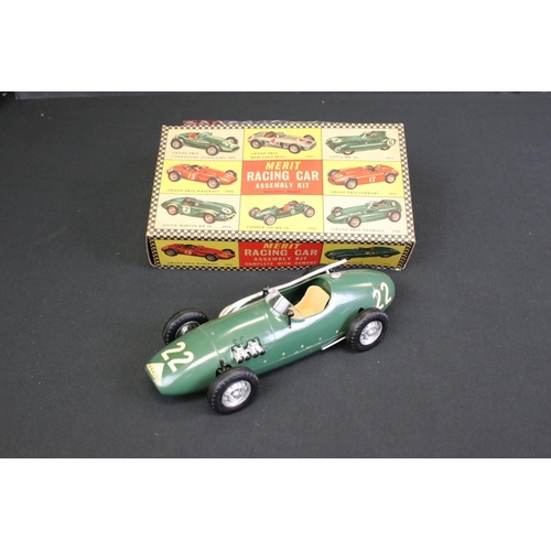 270 - Four boxed Merit Racing Car Assembly Kit models, all built to a good standard, includes Vanwall, 195... 