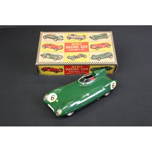 270 - Four boxed Merit Racing Car Assembly Kit models, all built to a good standard, includes Vanwall, 195... 