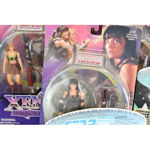 272 - Eight carded TV related figures to include 4 x ToyBiz Xena Warrior Princess figures (Xana Sins Of Th... 