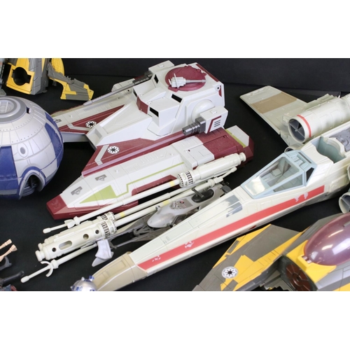 276 - Collection of Star Wars vehicles & figures, circa 2000's. to include around 28 Hasbro figures (Darth... 