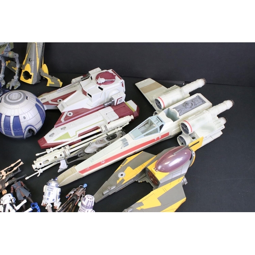 276 - Collection of Star Wars vehicles & figures, circa 2000's. to include around 28 Hasbro figures (Darth... 