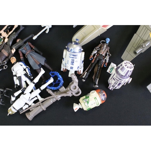 276 - Collection of Star Wars vehicles & figures, circa 2000's. to include around 28 Hasbro figures (Darth... 