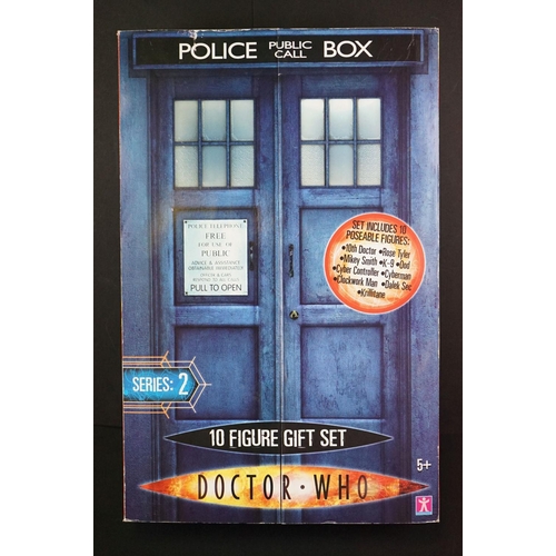 200 - Two boxed Character Doctor Who 10 Figure Gift Sets featuring Series 1 & 2, vg overall with some edge... 