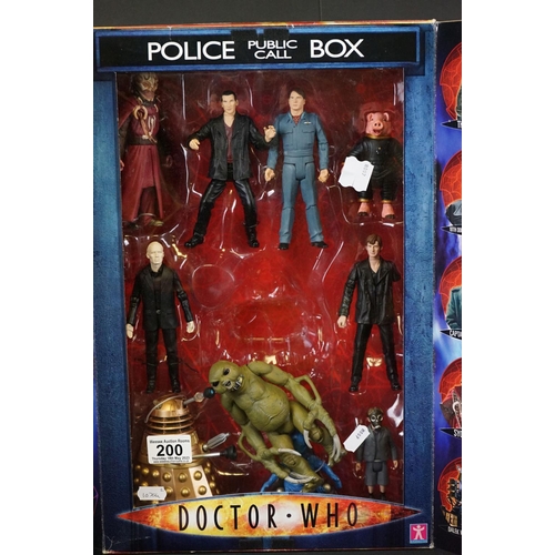 200 - Two boxed Character Doctor Who 10 Figure Gift Sets featuring Series 1 & 2, vg overall with some edge... 