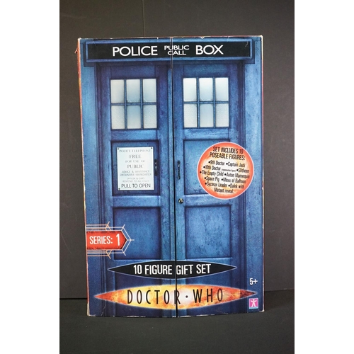 200 - Two boxed Character Doctor Who 10 Figure Gift Sets featuring Series 1 & 2, vg overall with some edge... 