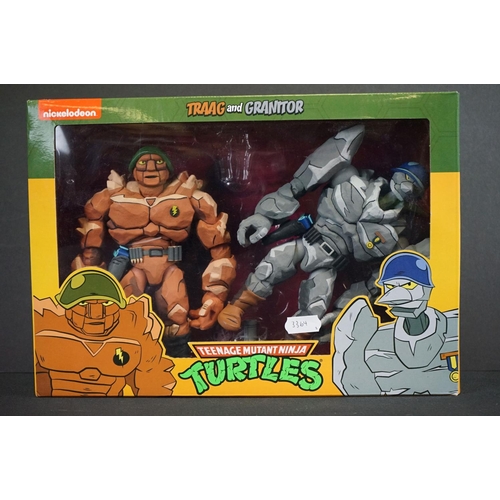 201 - Two boxed Neca Teenage Mutant Ninja Turtles TMNT figure sets to include Rasputin and Genghis and Tra... 