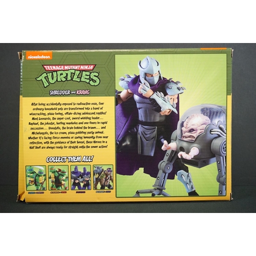 202 - Two boxed Neca Teenage Mutant Ninja Turtles TMNT figure sets to include Shredder and Krang and Foot ... 