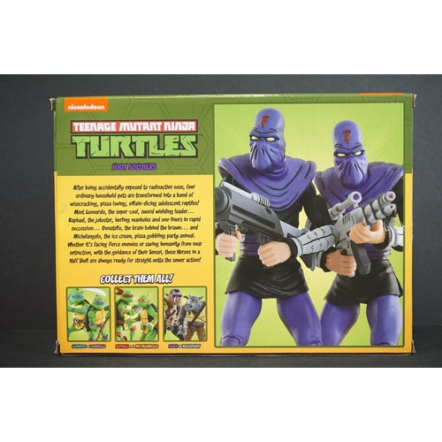 202 - Two boxed Neca Teenage Mutant Ninja Turtles TMNT figure sets to include Shredder and Krang and Foot ... 