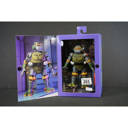 203 - Four boxed Neca Teenage Mutant Ninja Turtles figures to include Vol 2 The Wrath of Krang, Vol 1The M... 