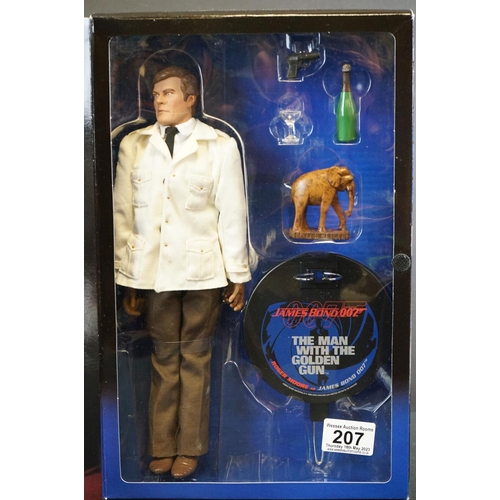 207 - Two boxed Sideshow Toy James Bond 007 ' The Man With The Golden Gun ' Collectible 12