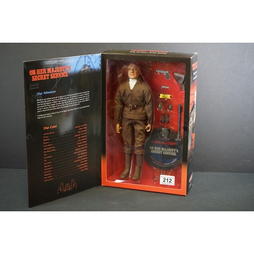 212 - Two boxed Sideshow Toy James Bond 007 'On Her Majesty's Secret Service' Collectible 12