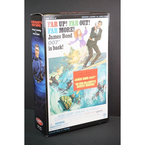 212 - Two boxed Sideshow Toy James Bond 007 'On Her Majesty's Secret Service' Collectible 12