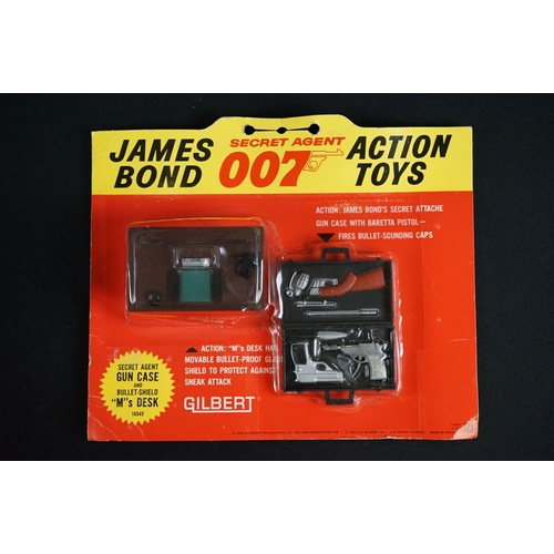 221 - James Bond - 13 Carded Gilbert James Bond 007 Secret Agent 1960's plastic figures & models to includ... 