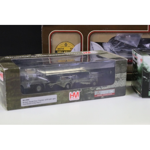 1229 - Collection of 15 boxed diecast models, mainly military examples, to include 7 x HM HobbyMaster, Corg... 