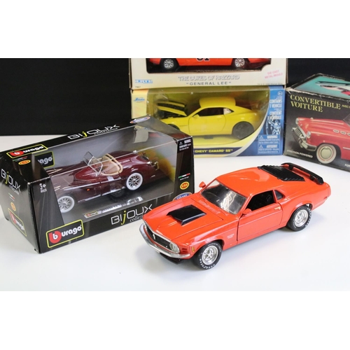 1230 - Five boxed diecast / tin plate models to include ERTL The Dukes of Hazard General Lee, Danbury Mint ... 