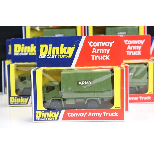 1232 - Ex Shop Stock Dinky - 18 Boxed Dinky diecast models to include 12 x 687 Convoy Army Truck and 6 x 44... 