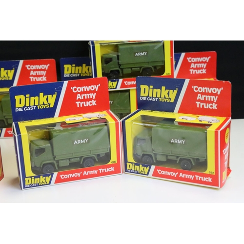 1232 - Ex Shop Stock Dinky - 18 Boxed Dinky diecast models to include 12 x 687 Convoy Army Truck and 6 x 44... 