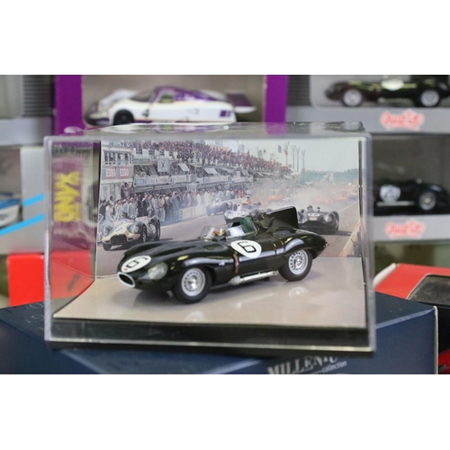 1233 - 14 Boxed / cased diecast racing car models, 1:43 scale or similar, to include 4 x Best Model, 3 x Vi... 