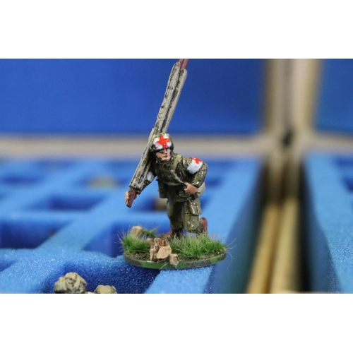 177 - Strategy Gaming - Quantity of metal & plastic painted military figures & vehicles to include Warlord... 