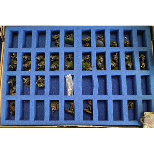 177 - Strategy Gaming - Quantity of metal & plastic painted military figures & vehicles to include Warlord... 